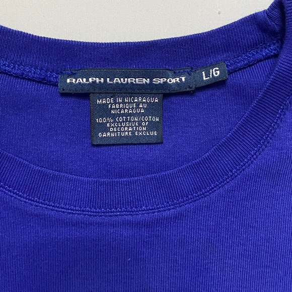 Ralph Lauren Sport Royal Blue Long Sleeve Tee w/ Red Polo Pony - Picture 8 of 10